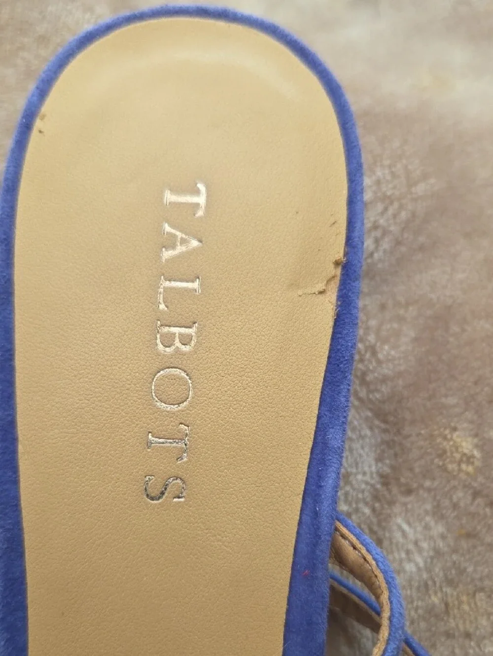 Talbots Purple Suede Ruffle Ankle-Strap Sandals